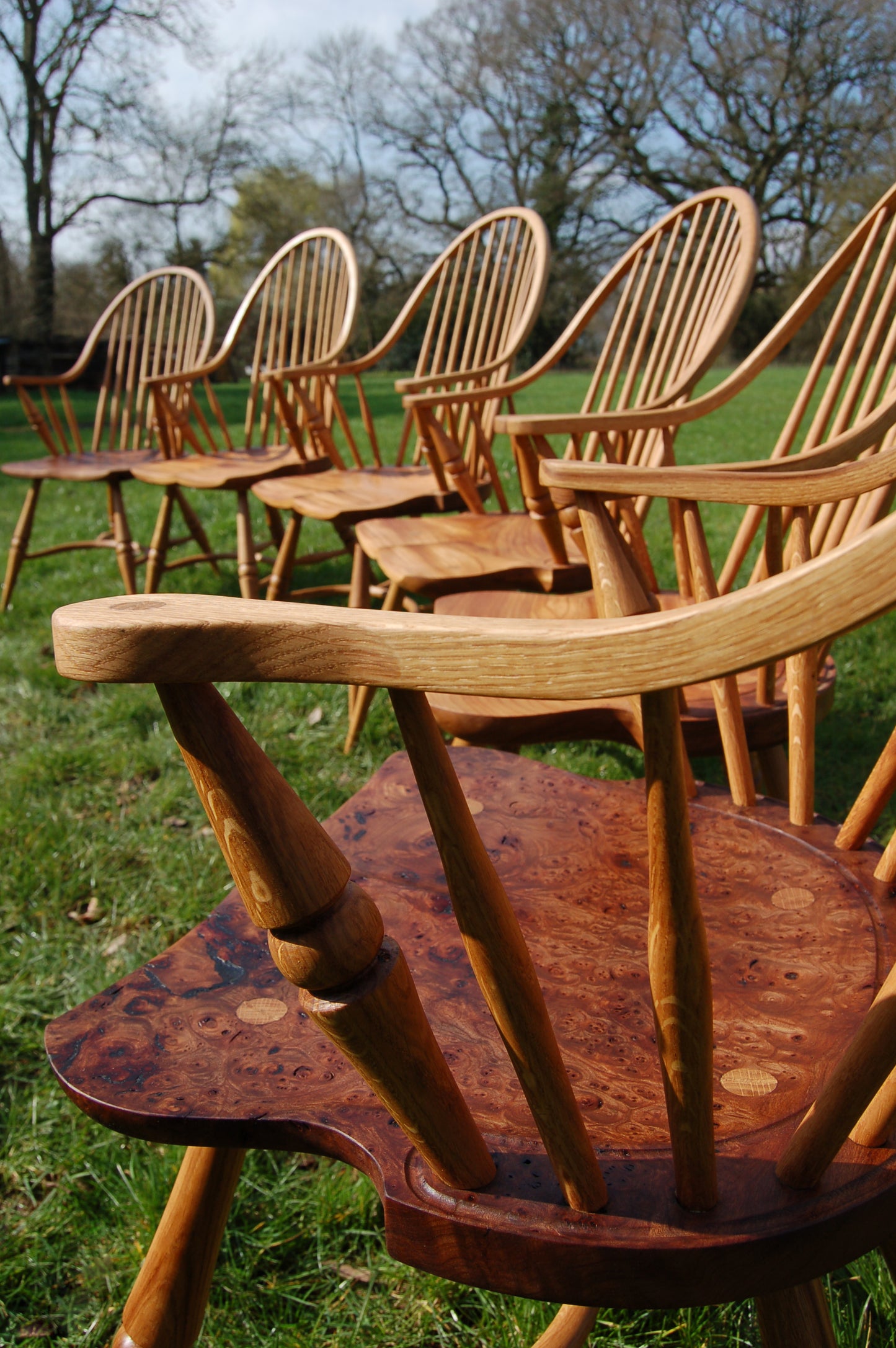 Double Steam Bent Windsor Chair with burr elm seat