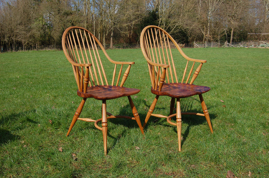 Double Steam Bent Windsor Chair with burr elm seat